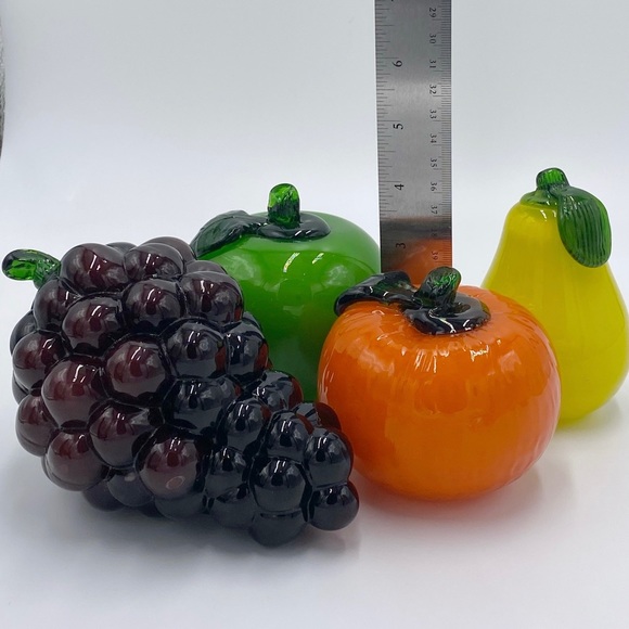 Vintage Glass Fruits Murano Style Hand
Blown Grapes Orange Apple Pear - Picture 12 of 16